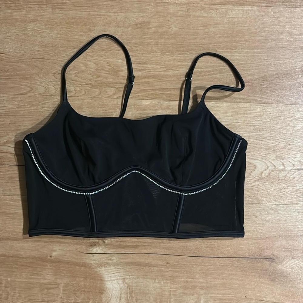 Bedazzled black corset top